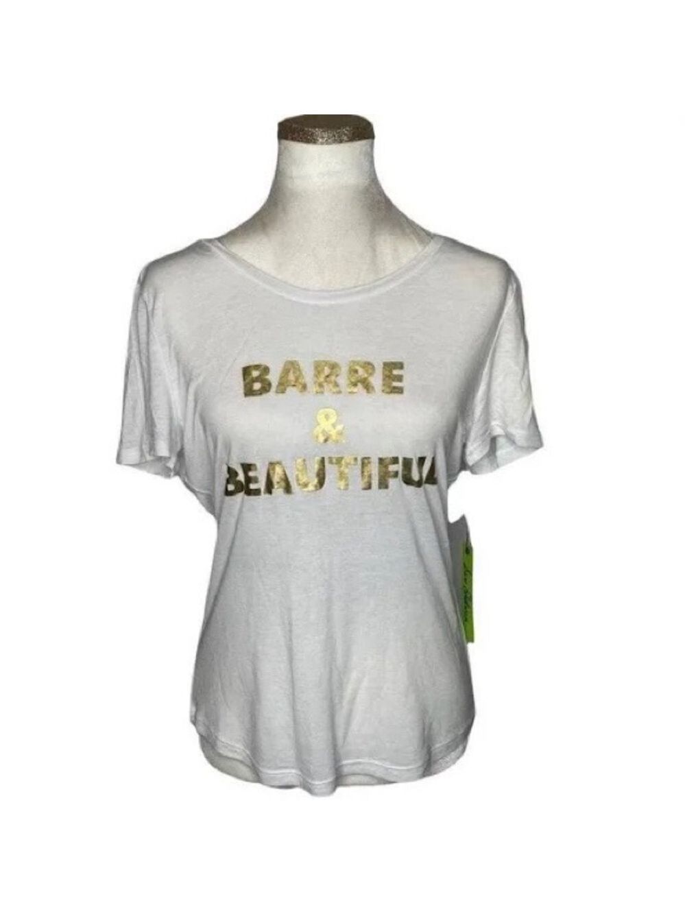 SAM EDELMAN white beautiful logo open back spin top blouse tee